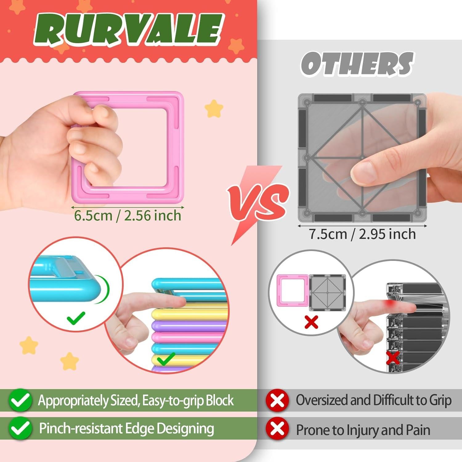 Set de Azulejos Magnéticos Rurvale 44 Piezas para Niñas 3+