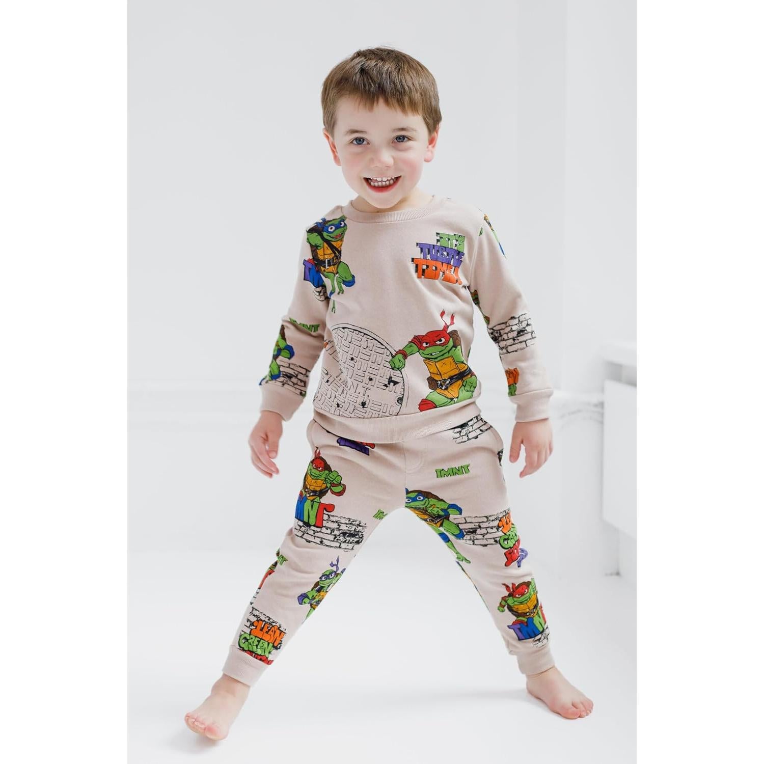 Conjunto sudadera y pantalones Tortugas Ninja 2T Marrón Claro