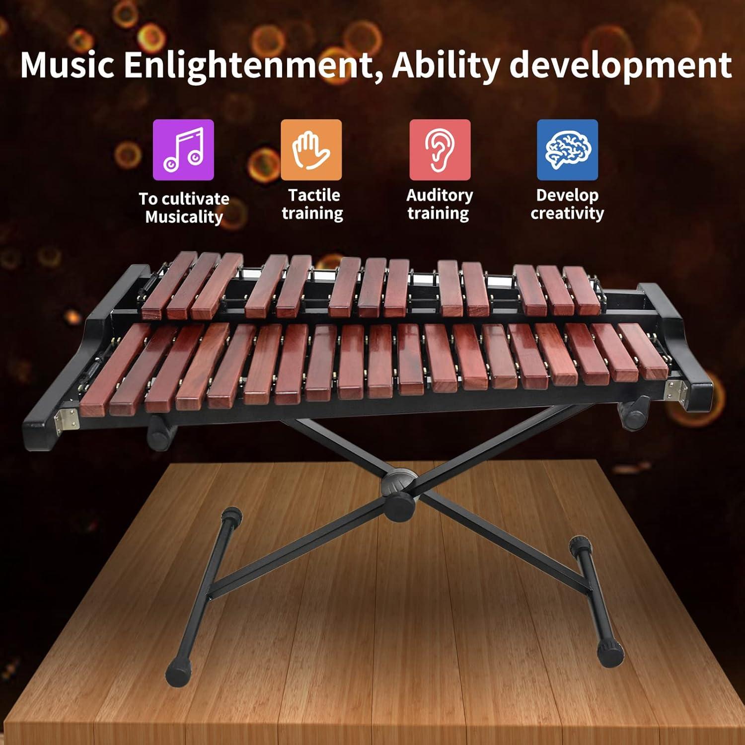 Xilófono Profesional Voodans 32 Notas Madera con Soporte