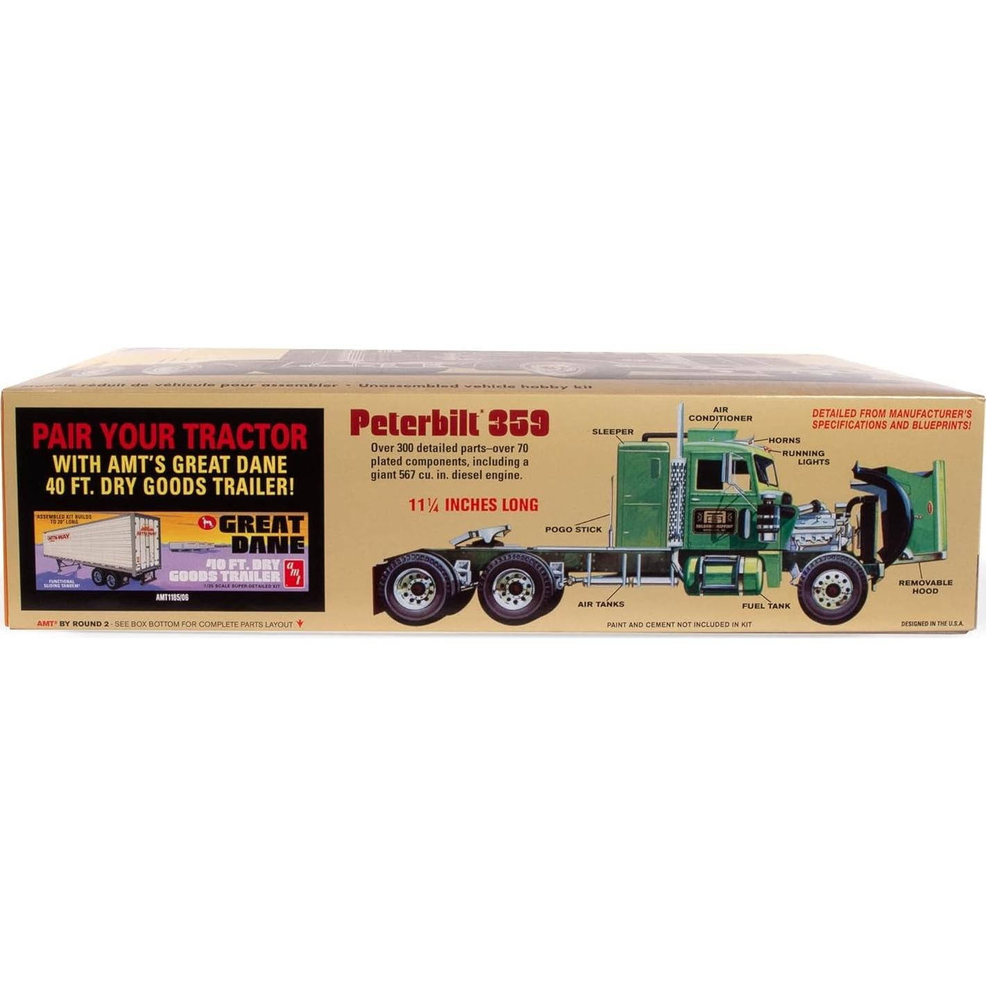 Modelo AMT Peterbilt 359 California Hauler 1:25 con dormitorio
