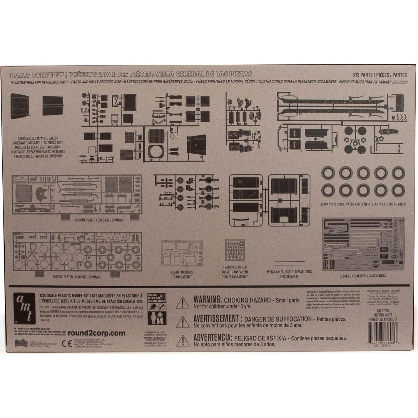 Modelo AMT Peterbilt 359 California Hauler 1:25 con dormitorio