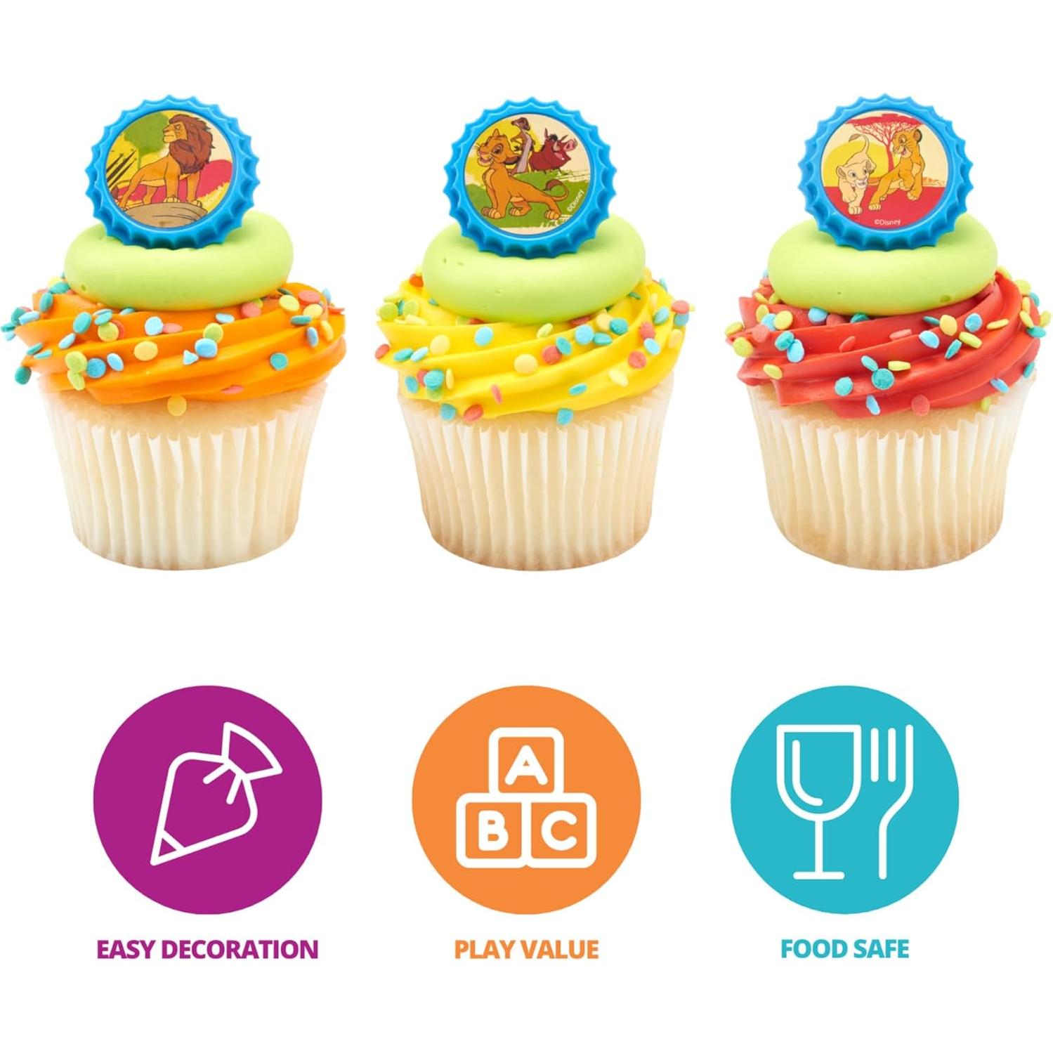 Anillos de Cupcake Disney El Rey León DecoPac - 24 Piezas