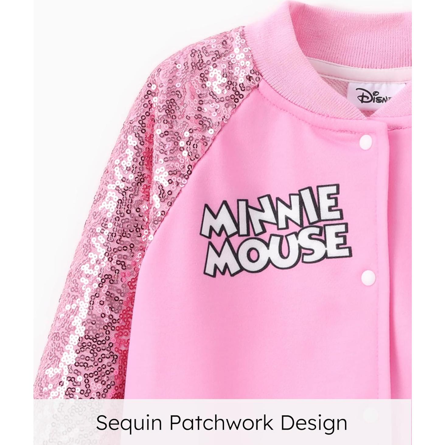 Disney Minnie Mickey Stitch Princess Frozen Elsa Jacket Lightweight Classic Zip up Color Block Sweatshirt Sizes 2-14 Years