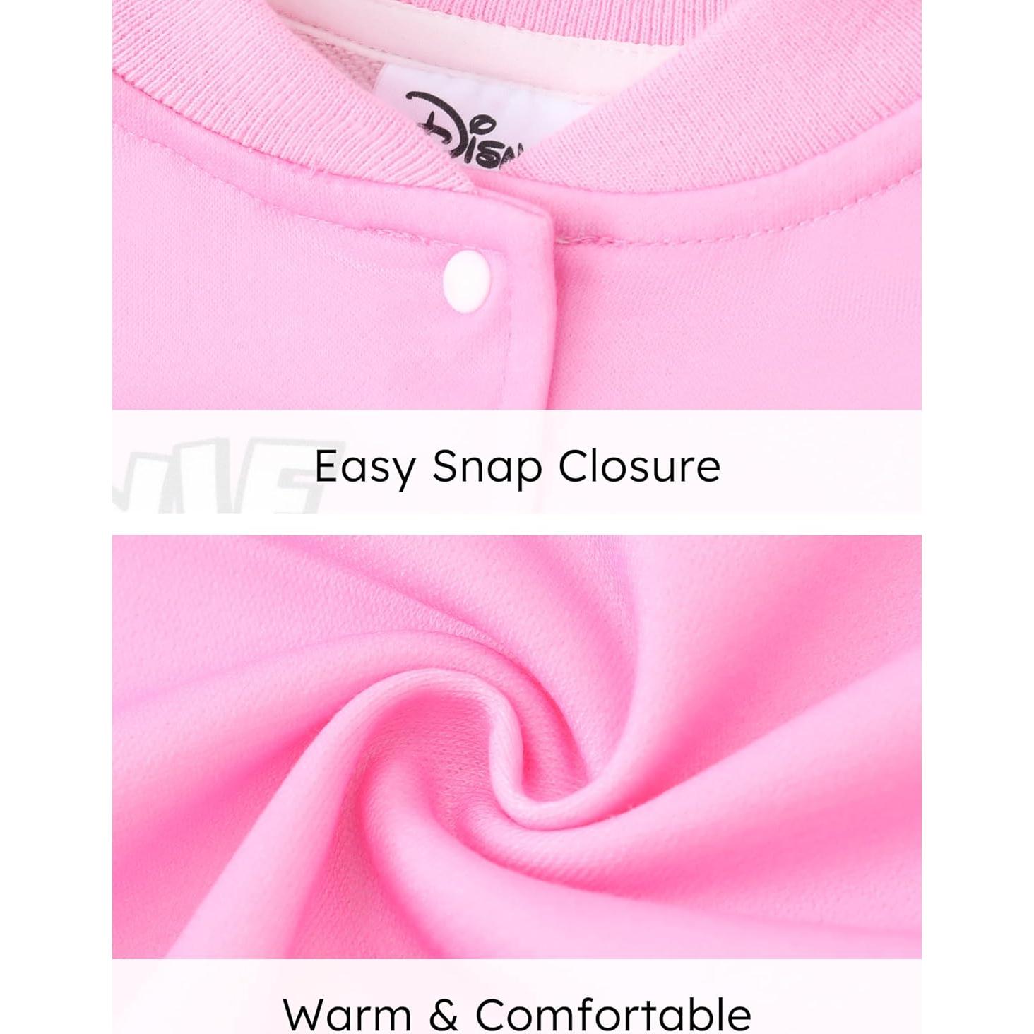 Disney Minnie Mickey Stitch Princess Frozen Elsa Jacket Lightweight Classic Zip up Color Block Sweatshirt Sizes 2-14 Years