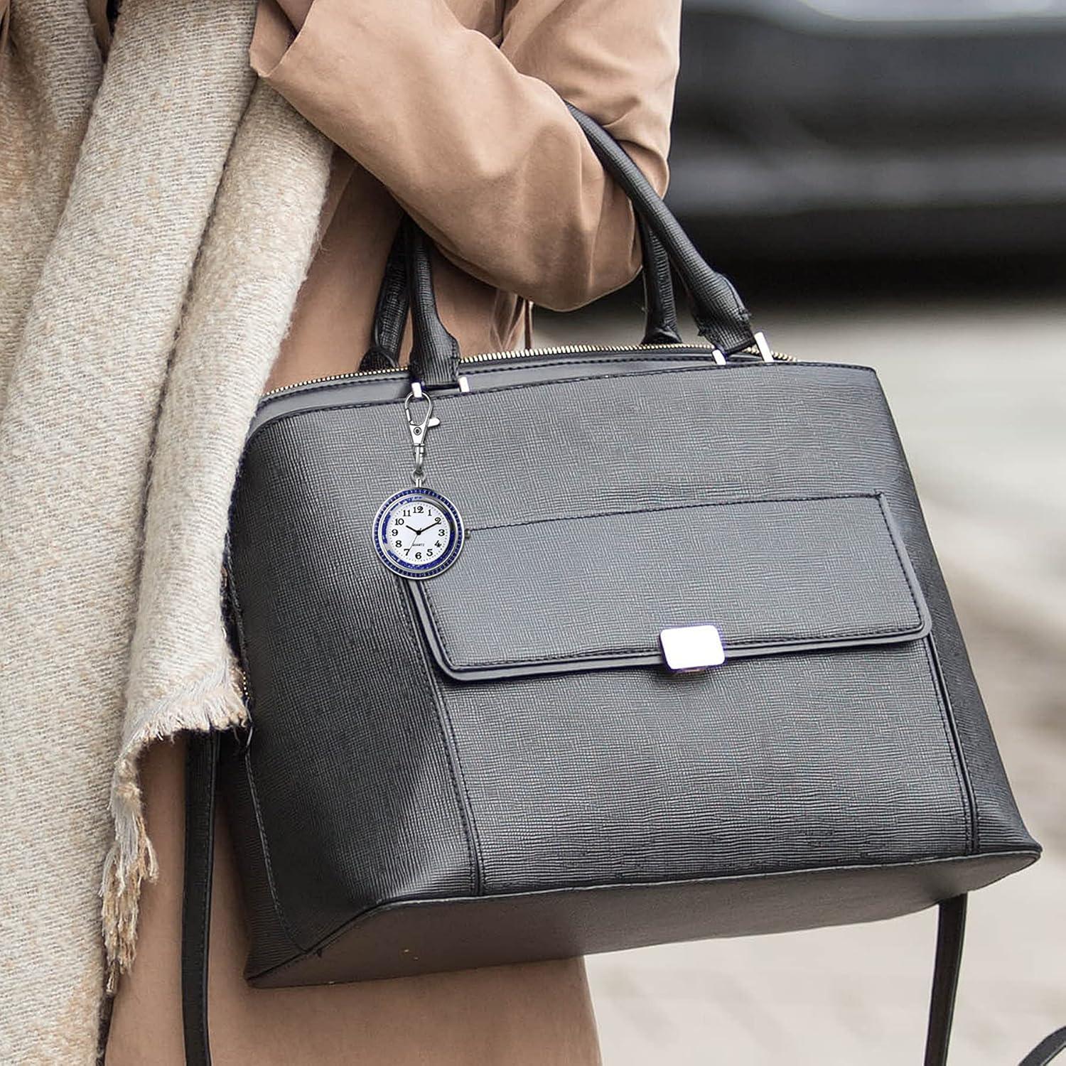 Reloj de Llavero JewelryWe con Rhinestones y Clip