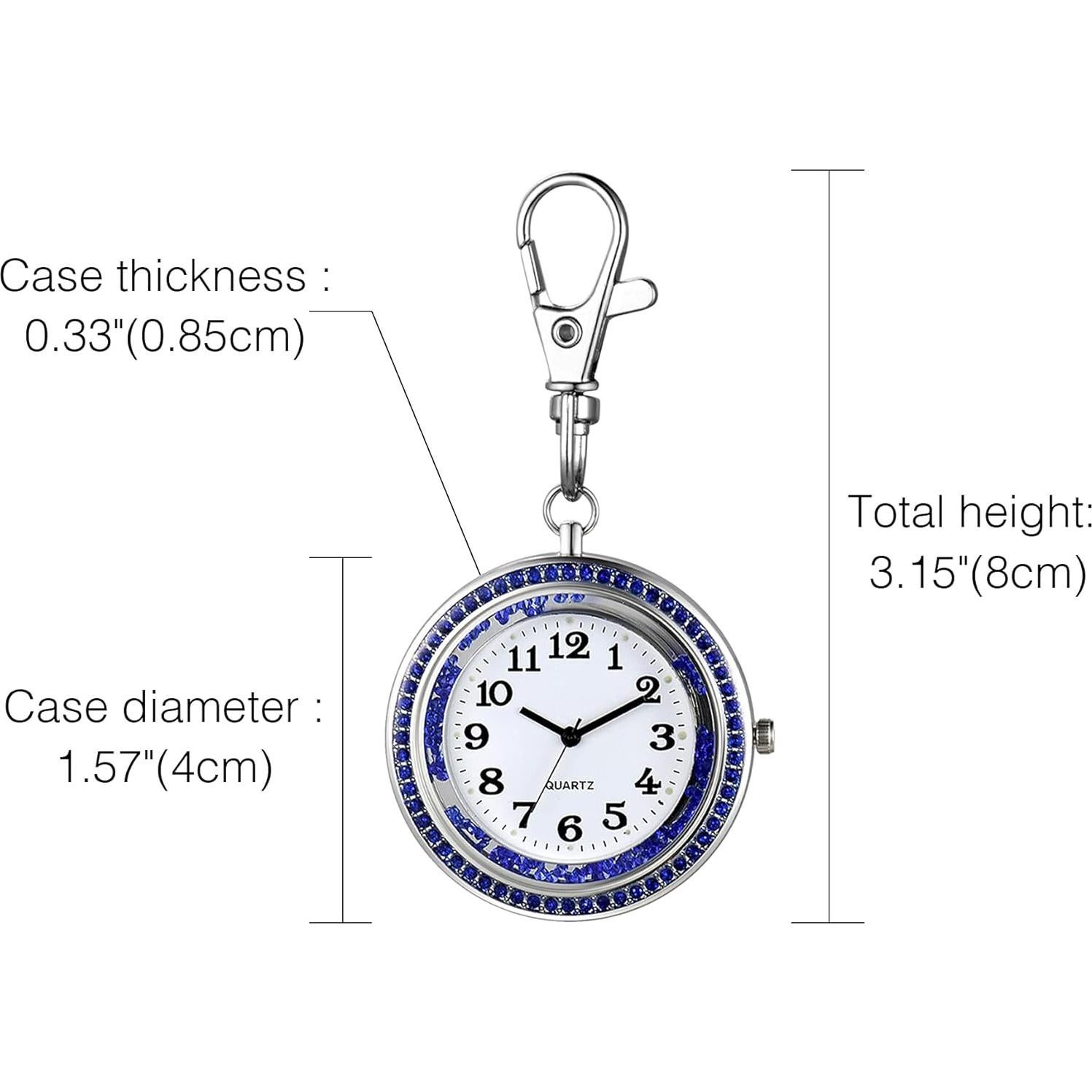 Reloj de Llavero JewelryWe con Rhinestones y Clip