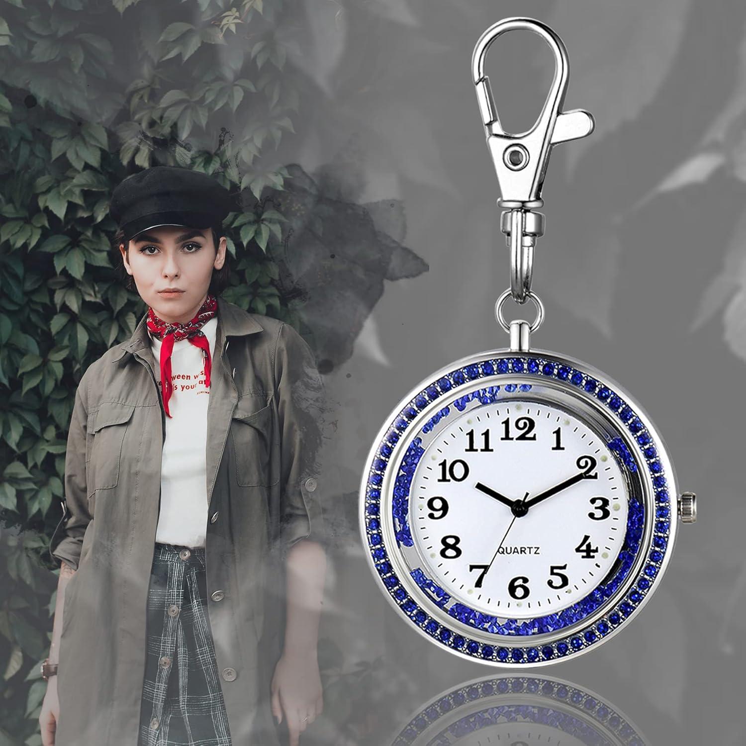 Reloj de Llavero JewelryWe con Rhinestones y Clip