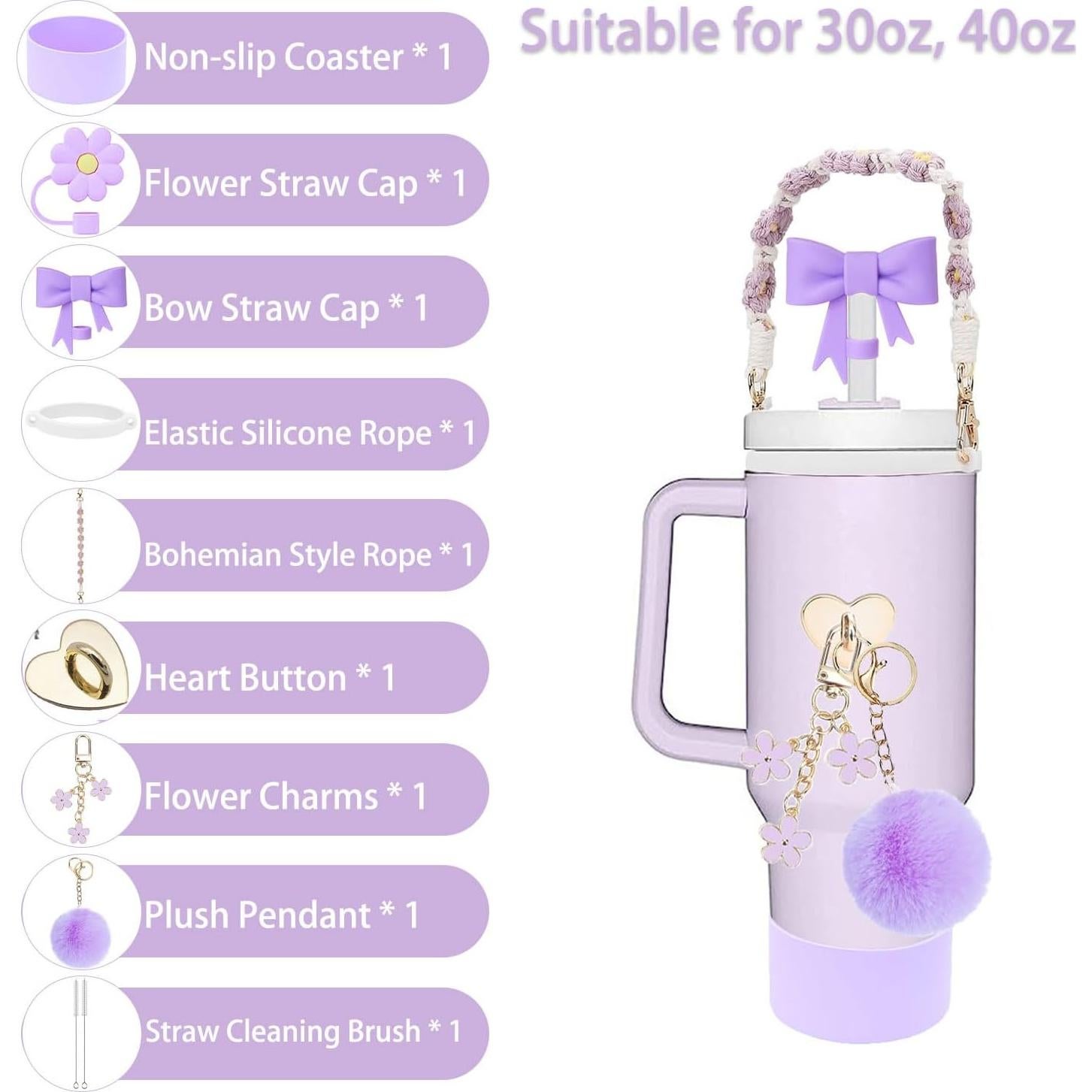 Accesorios para Taza Stanley Mdscve 10 Piezas Silicona Púrpura