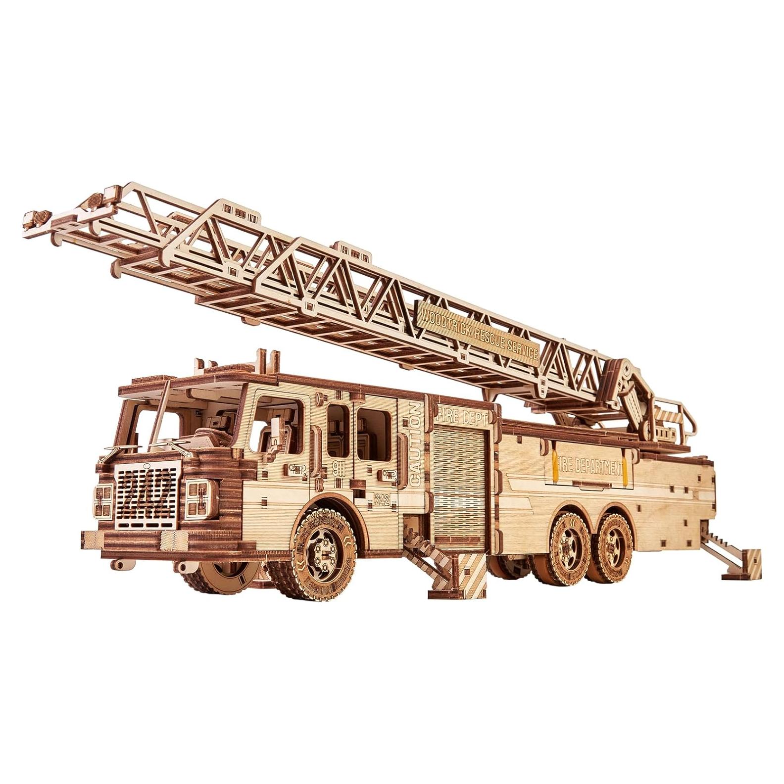 Camión de Bomberos Wood Trick 3D - Escalera Extensible