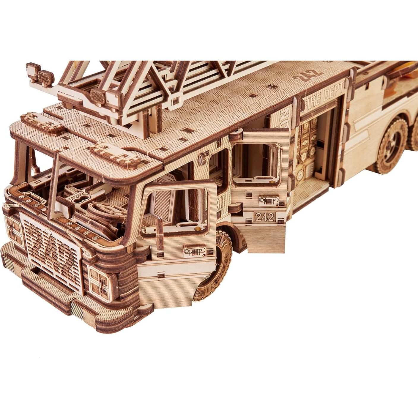 Camión de Bomberos Wood Trick 3D - Escalera Extensible