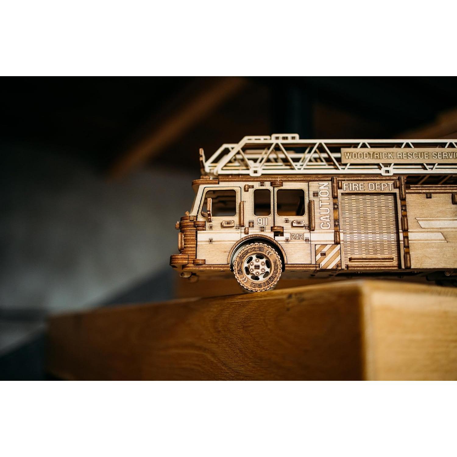 Camión de Bomberos Wood Trick 3D - Escalera Extensible