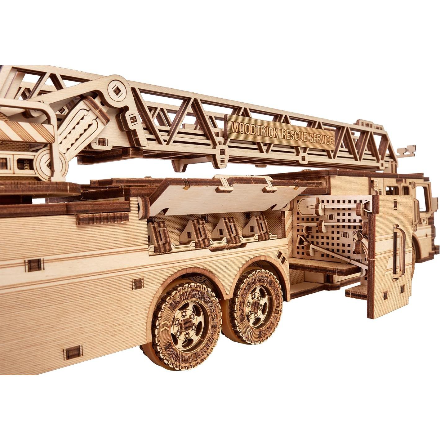 Camión de Bomberos Wood Trick 3D - Escalera Extensible