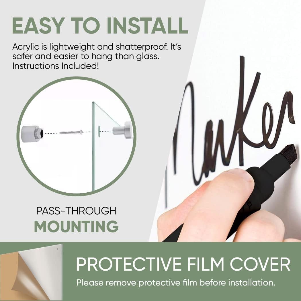 Tablero de Borrado en Seco Acrílico Vida Personalizada 40.6x50.8 cm