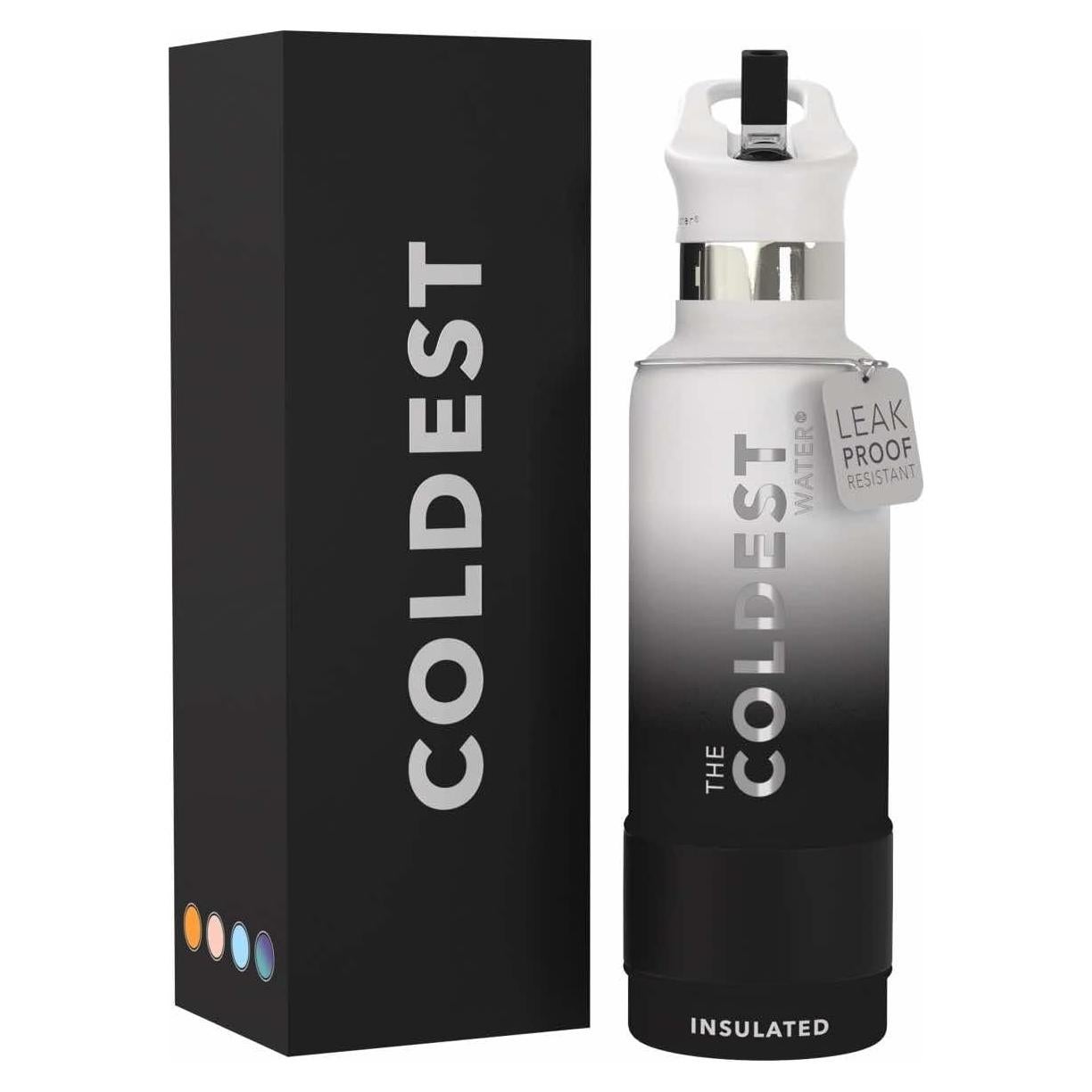 Botella de Agua Aislada La Agua Más Fría 621 ml Tapa Pajita