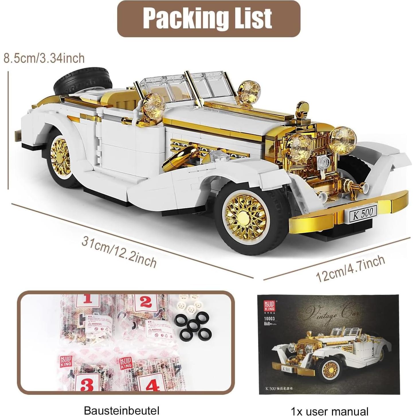 Mould King 10003 Coche Clásico 868 Piezas Modelo Estático