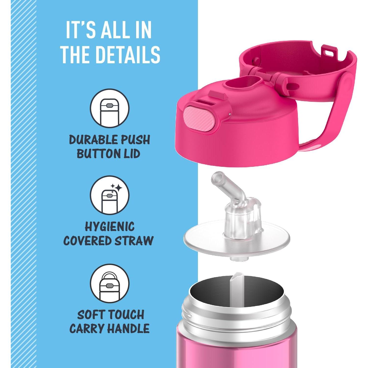 Botella de Agua THERMOS FUNtainer 354 ml con Pajilla Rosa