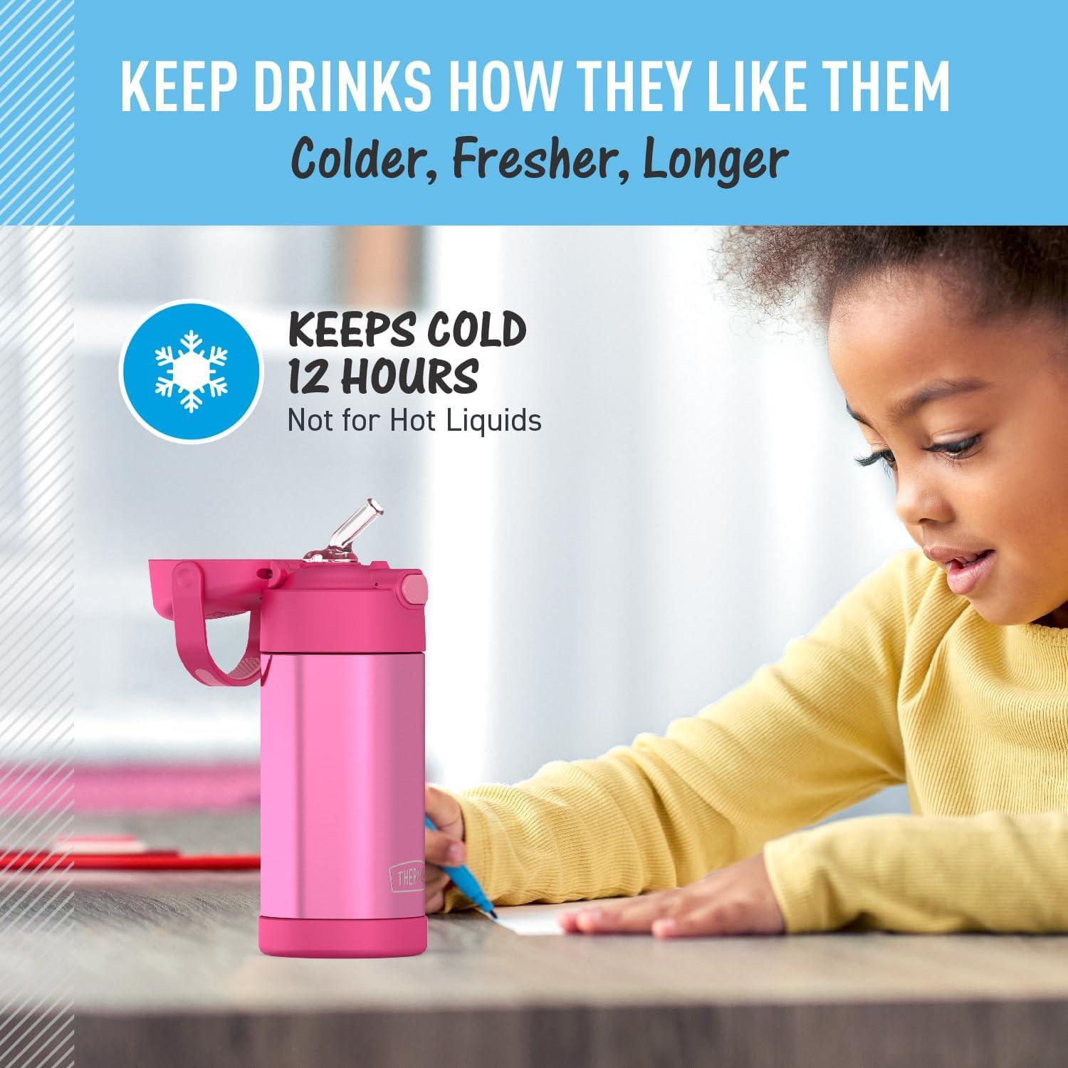 Botella de Agua THERMOS FUNtainer 354 ml con Pajilla Rosa