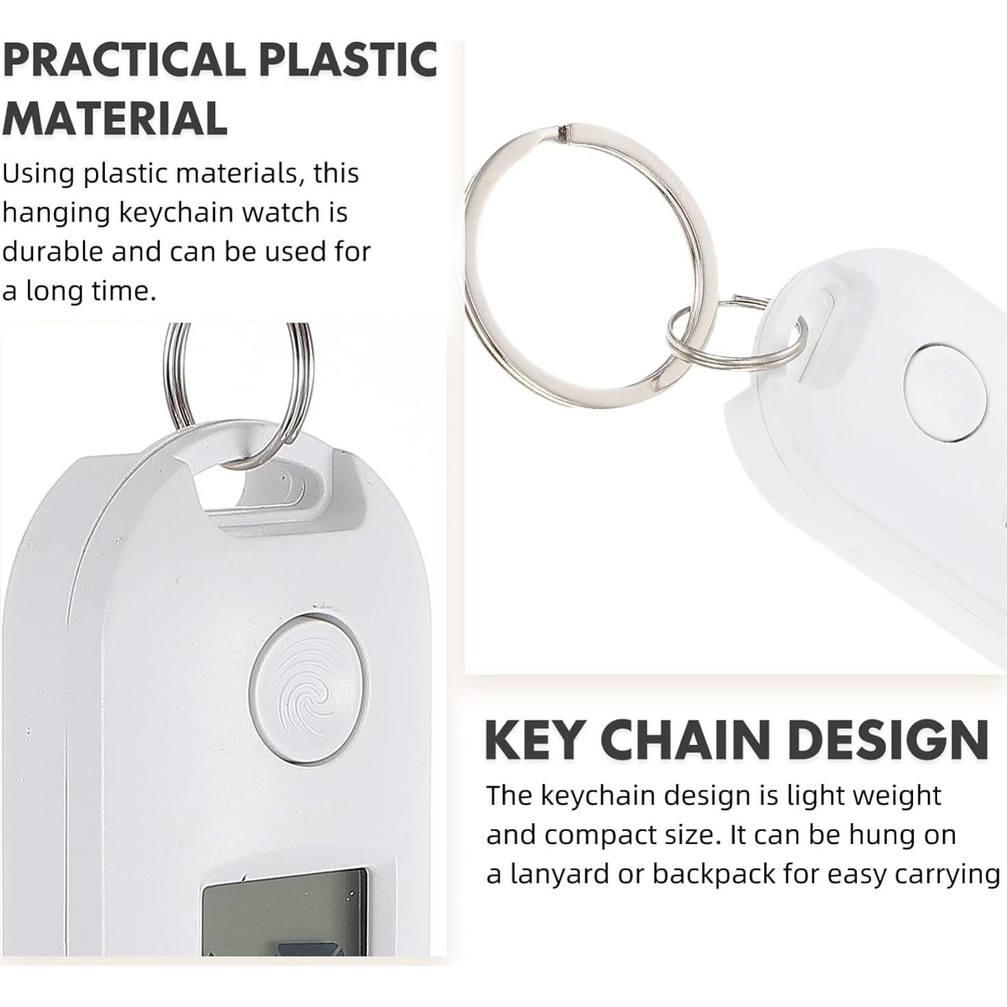 Reloj Llavero Digital Gatuida Blanco 6.5x2.5cm LED