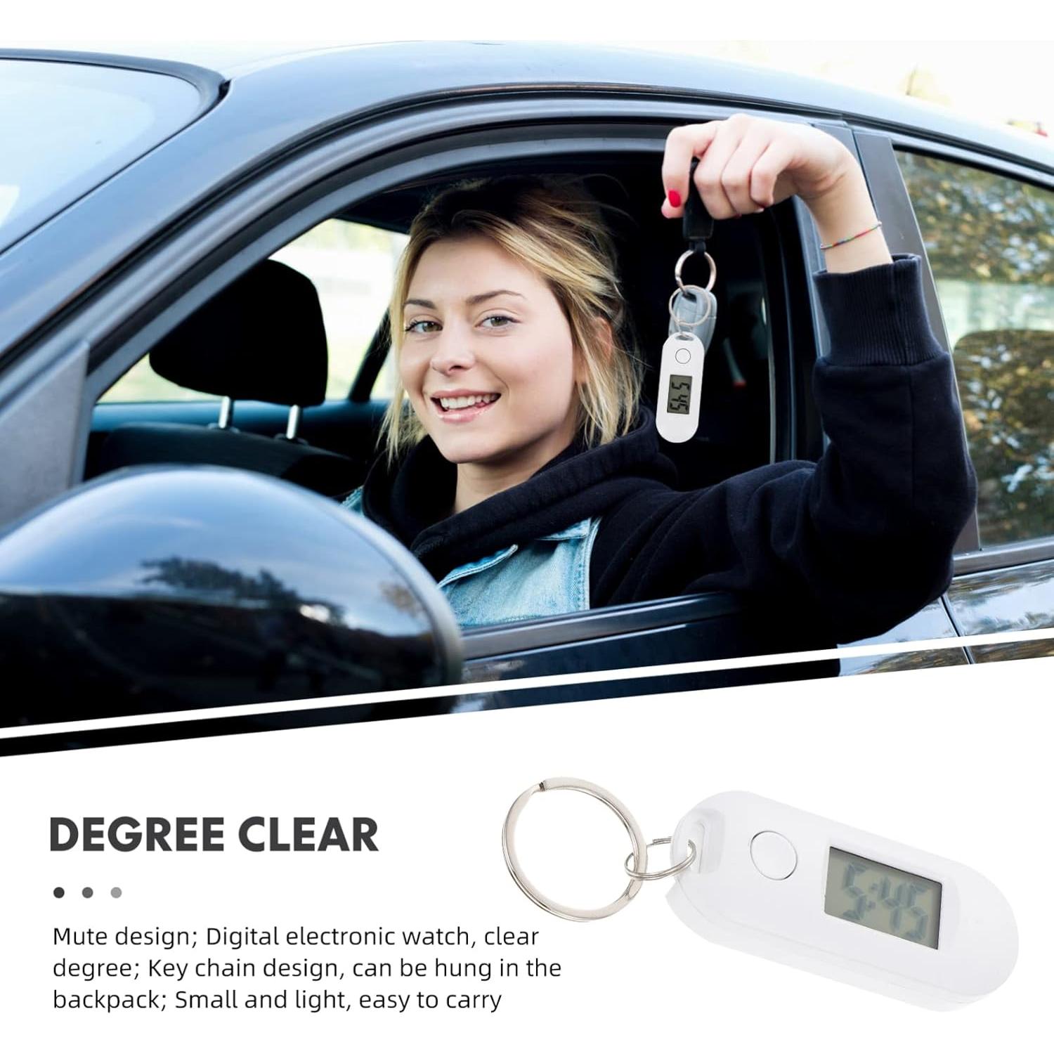 Reloj Llavero Digital Gatuida Blanco 6.5x2.5cm LED