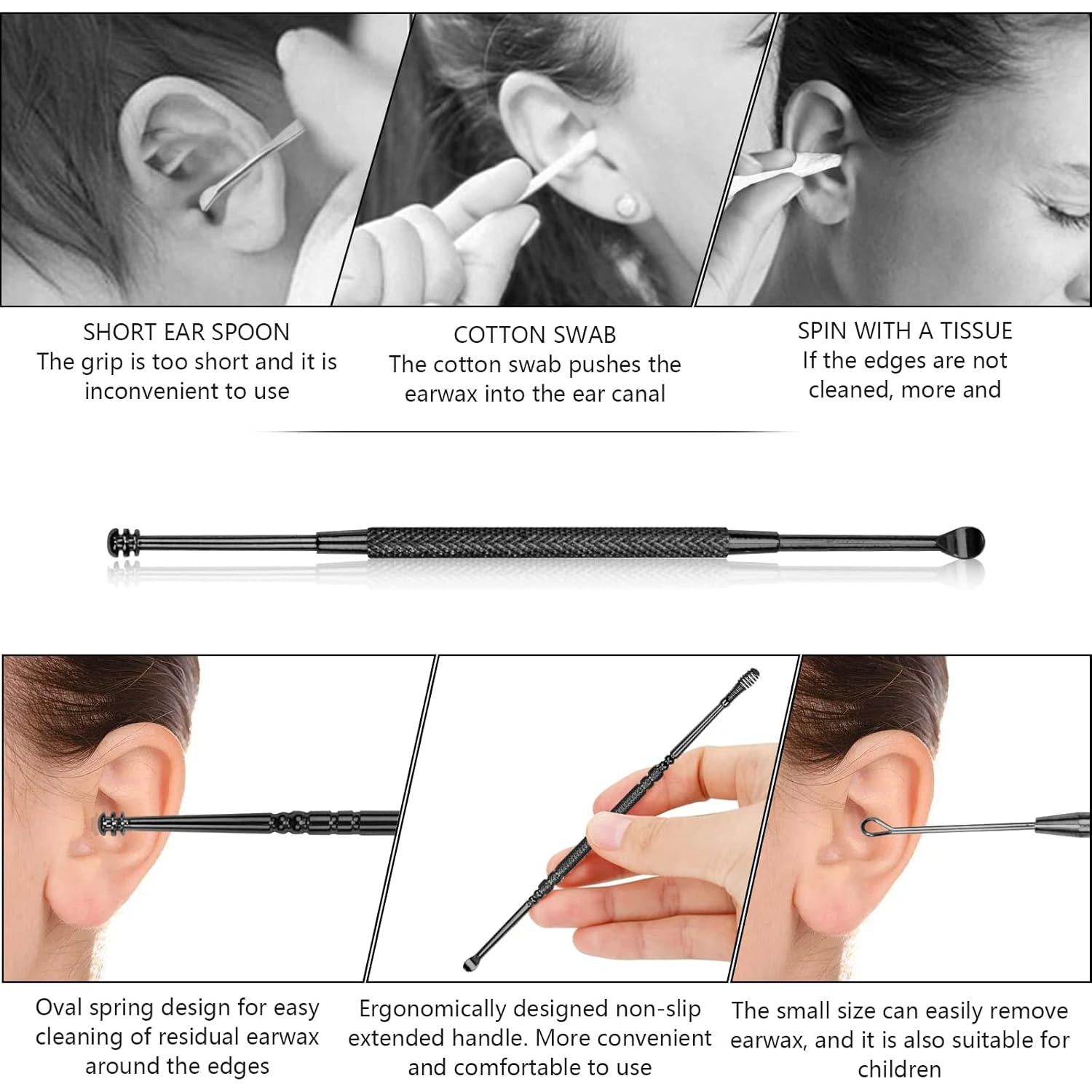 Kit de Eliminación de Cerumen Hion 8 Piezas Acero Inoxidable