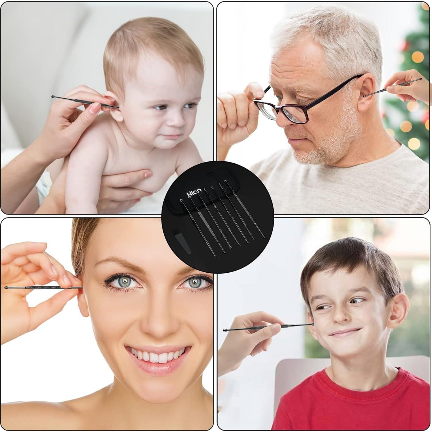 Kit de Eliminación de Cerumen Hion 8 Piezas Acero Inoxidable