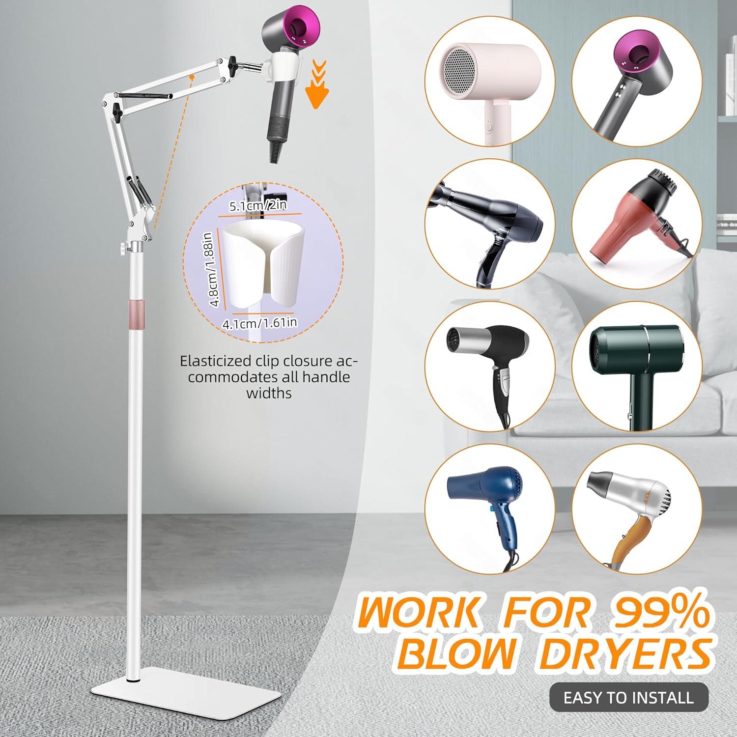 Soporte para Secador de Pelo Vivnoon Blanco 1.68m Ajustable