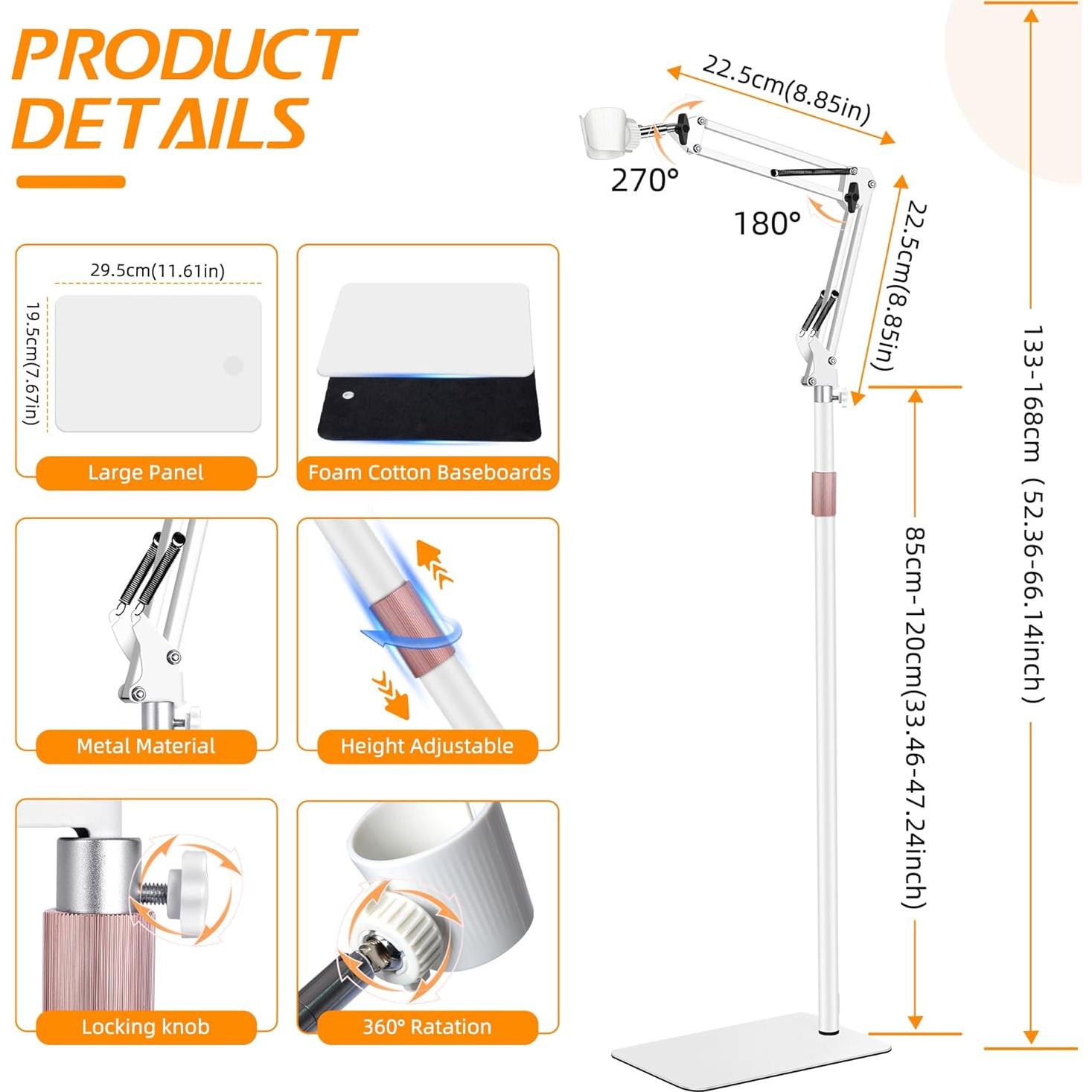 Soporte para Secador de Pelo Vivnoon Blanco 1.68m Ajustable