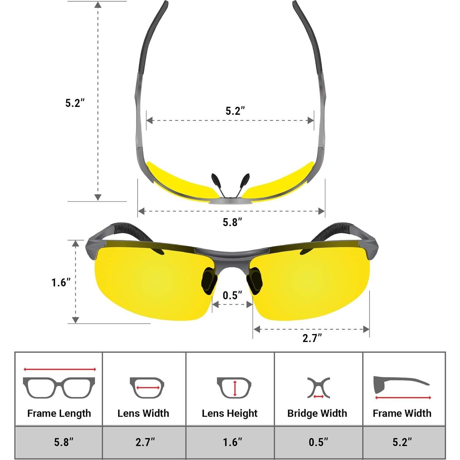 Gafas de Conducción Nocturna BLUPOND - Visión Amarilla HD