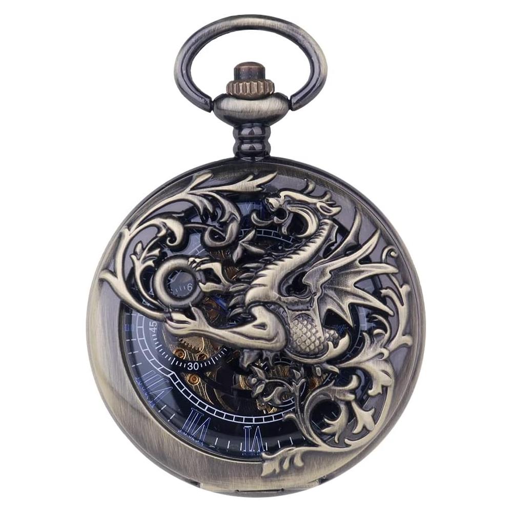 Reloj de bolsillo mecánico Dentily estilo steampunk bronce
