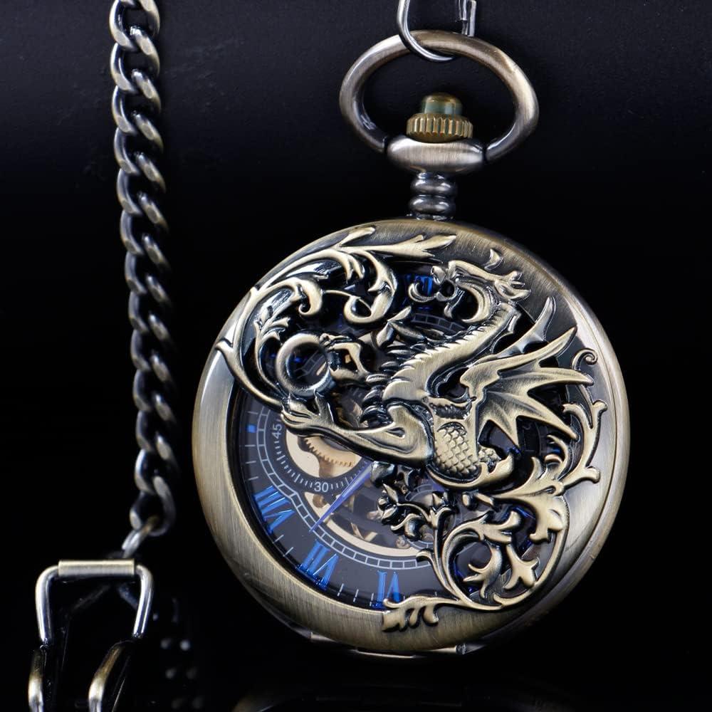 Reloj de bolsillo mecánico Dentily estilo steampunk bronce