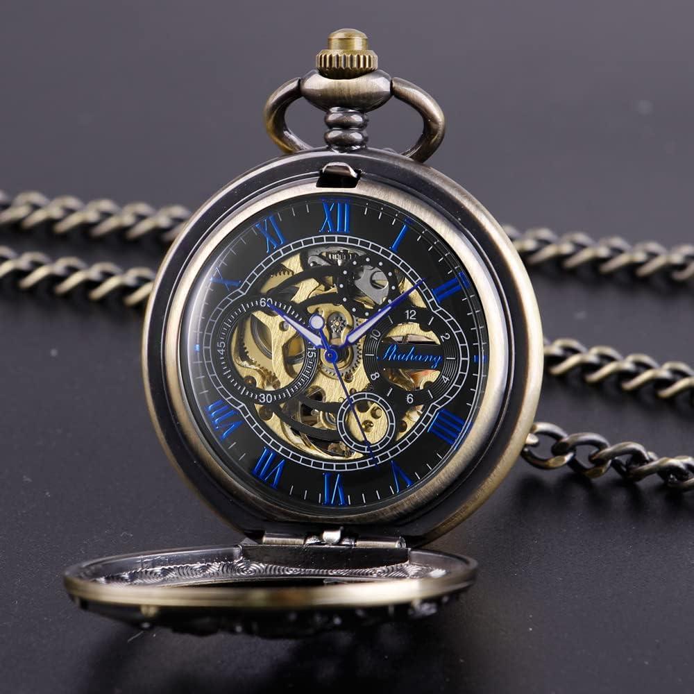 Reloj de bolsillo mecánico Dentily estilo steampunk bronce