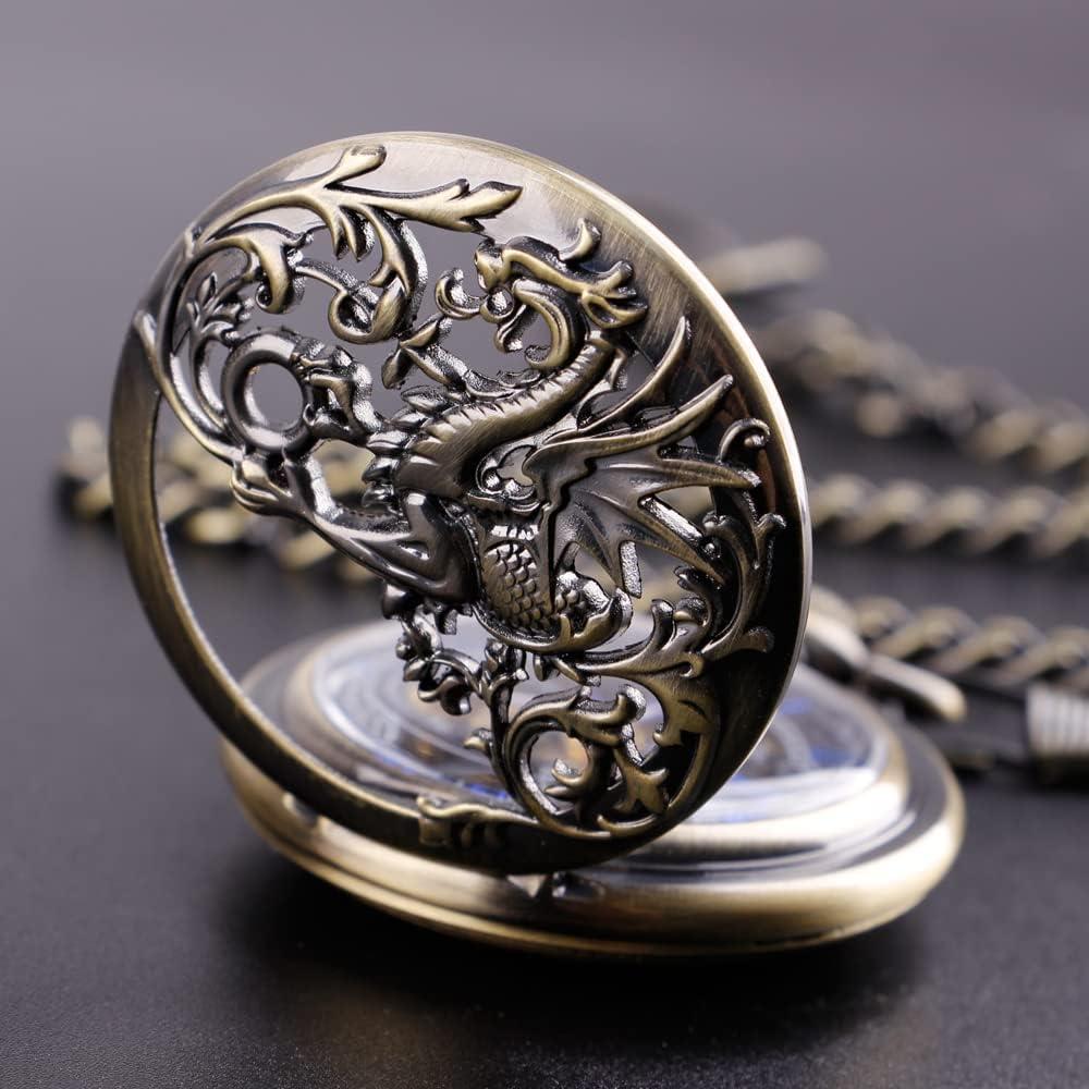 Reloj de bolsillo mecánico Dentily estilo steampunk bronce