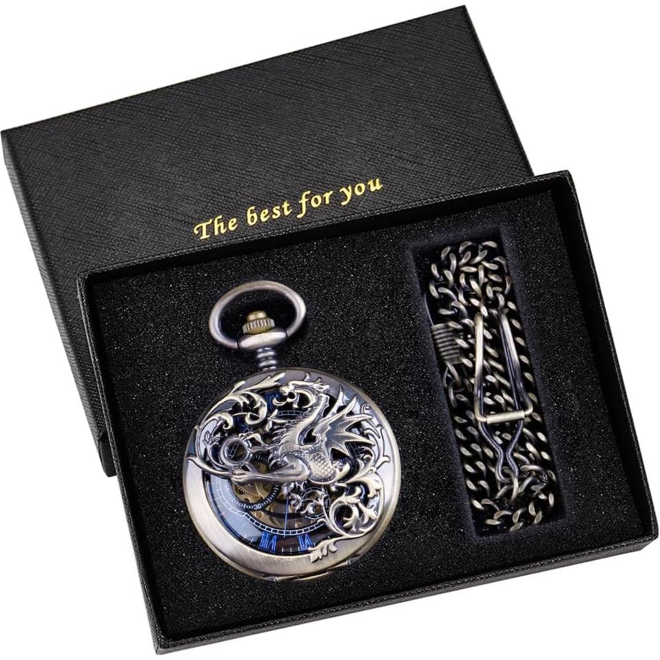 Reloj de bolsillo mecánico Dentily estilo steampunk bronce