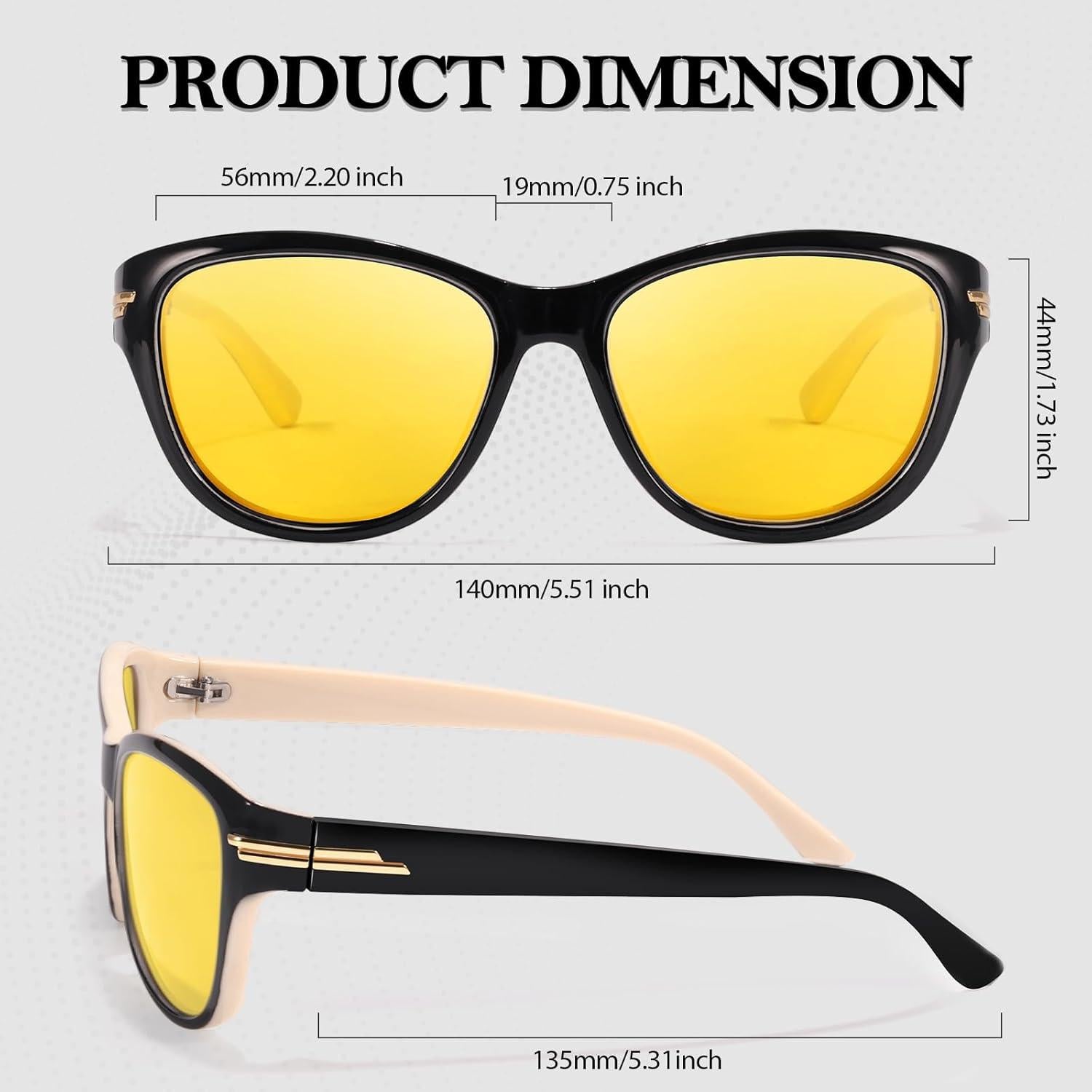 Gafas de Conducción Nocturna TJUTR Polarizadas Amarillas