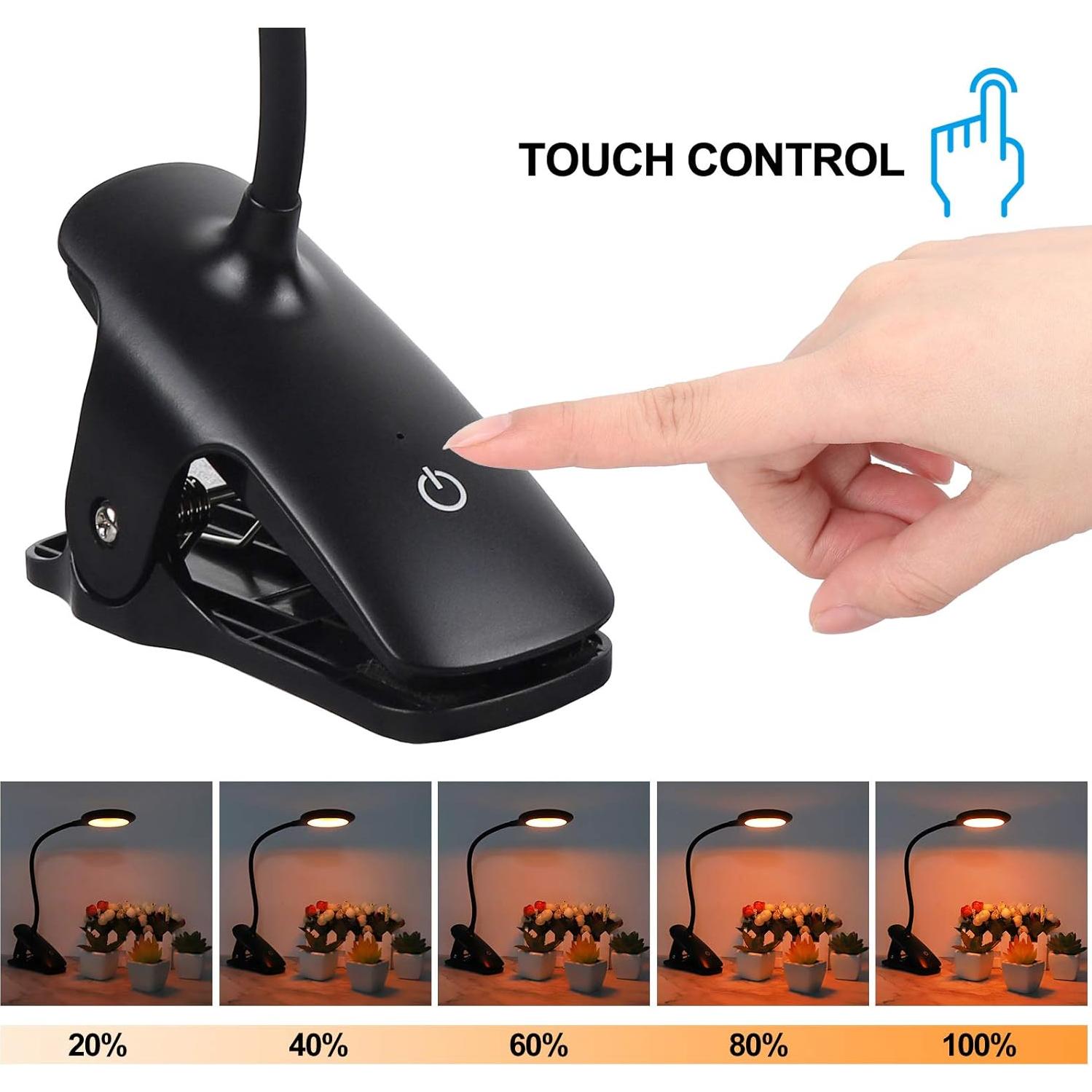 Luz de Lectura Ámbar Recargable Flowlamp con 5 Brillos