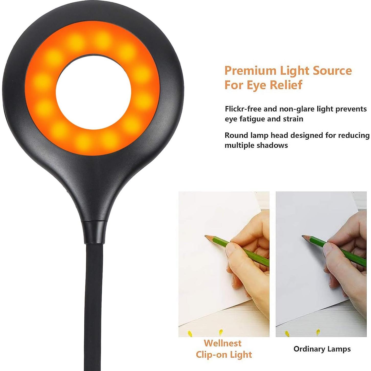 Luz de Lectura Ámbar Recargable Flowlamp con 5 Brillos