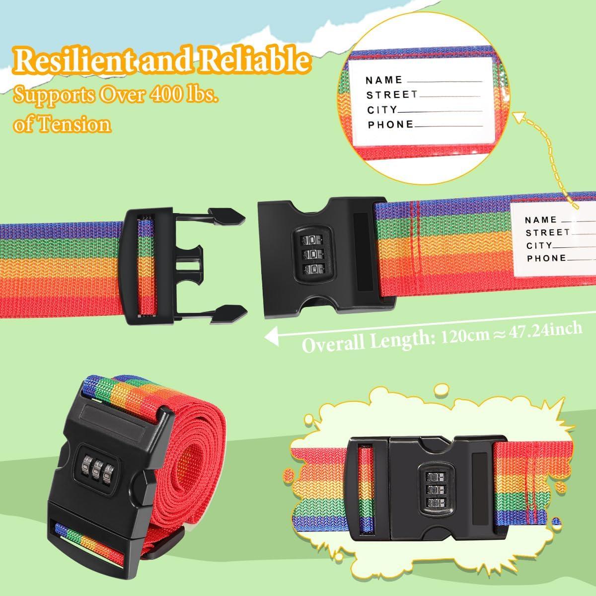 Correas de Equipaje Ajustables SpiralScgv con Candado 0.91-1.83m