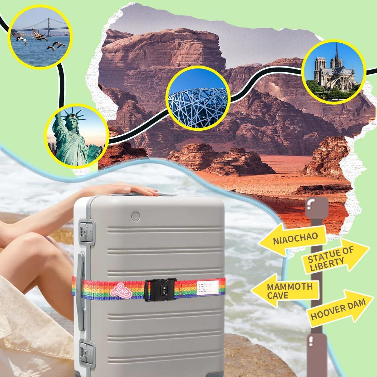 Correas de Equipaje Ajustables SpiralScgv con Candado 0.91-1.83m