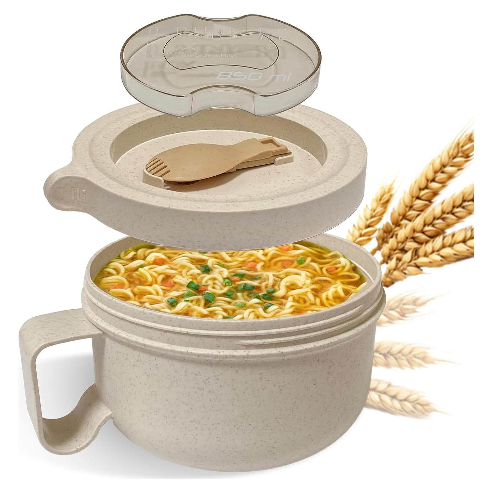 Tazón de Ramen Souper Duper 828ml A prueba de Microondas Beige