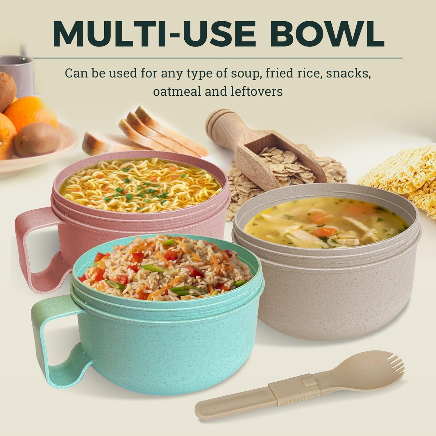 Tazón de Ramen Souper Duper 828ml A prueba de Microondas Beige