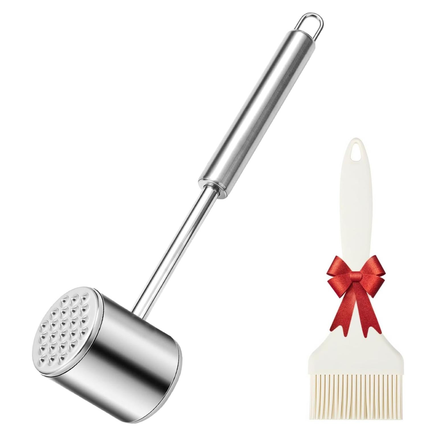 Meat Mallet, Meat Tenderizer Mallet is made of 304 Stainless Steel, Meat Hammer Tenderizer, Meat Pounder Kitchen Hammer For Meat, Dishwasher safe for chicken, beef and steak.(1PCS)
