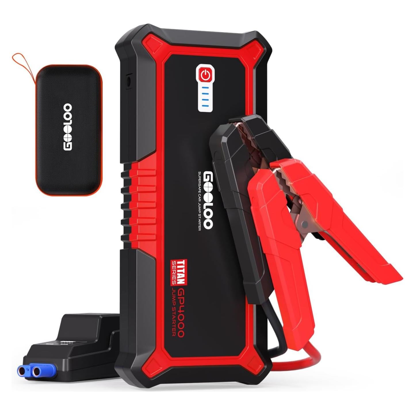 GOOLOO Arrancador de Batería 4000A 12V Rojo para Coche