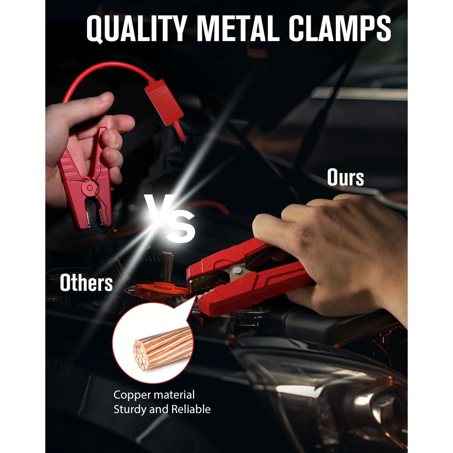 GOOLOO Arrancador de Batería 4000A 12V Rojo para Coche