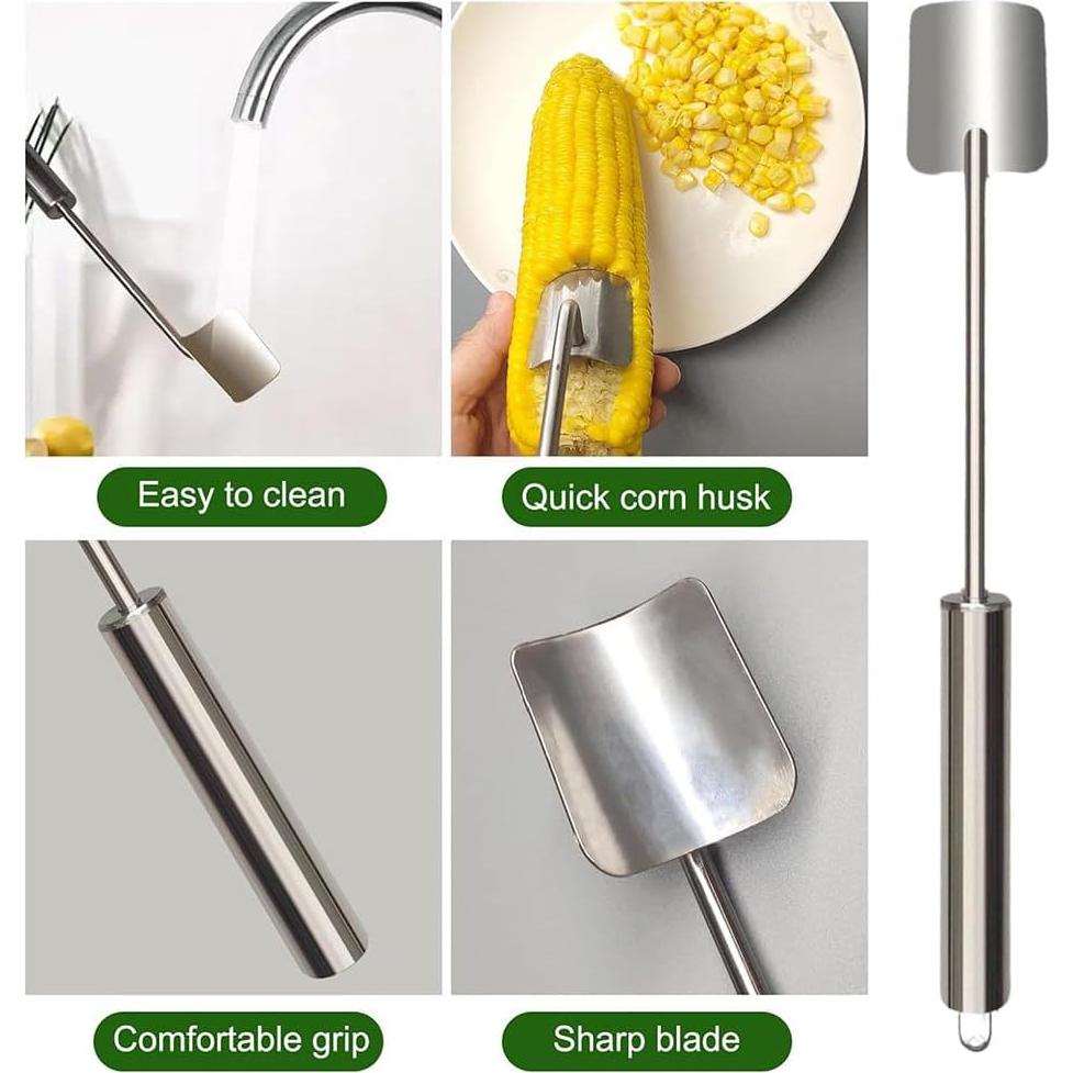 Pelador de Maíz AchNau de Acero Inoxidable con Mango Largo
