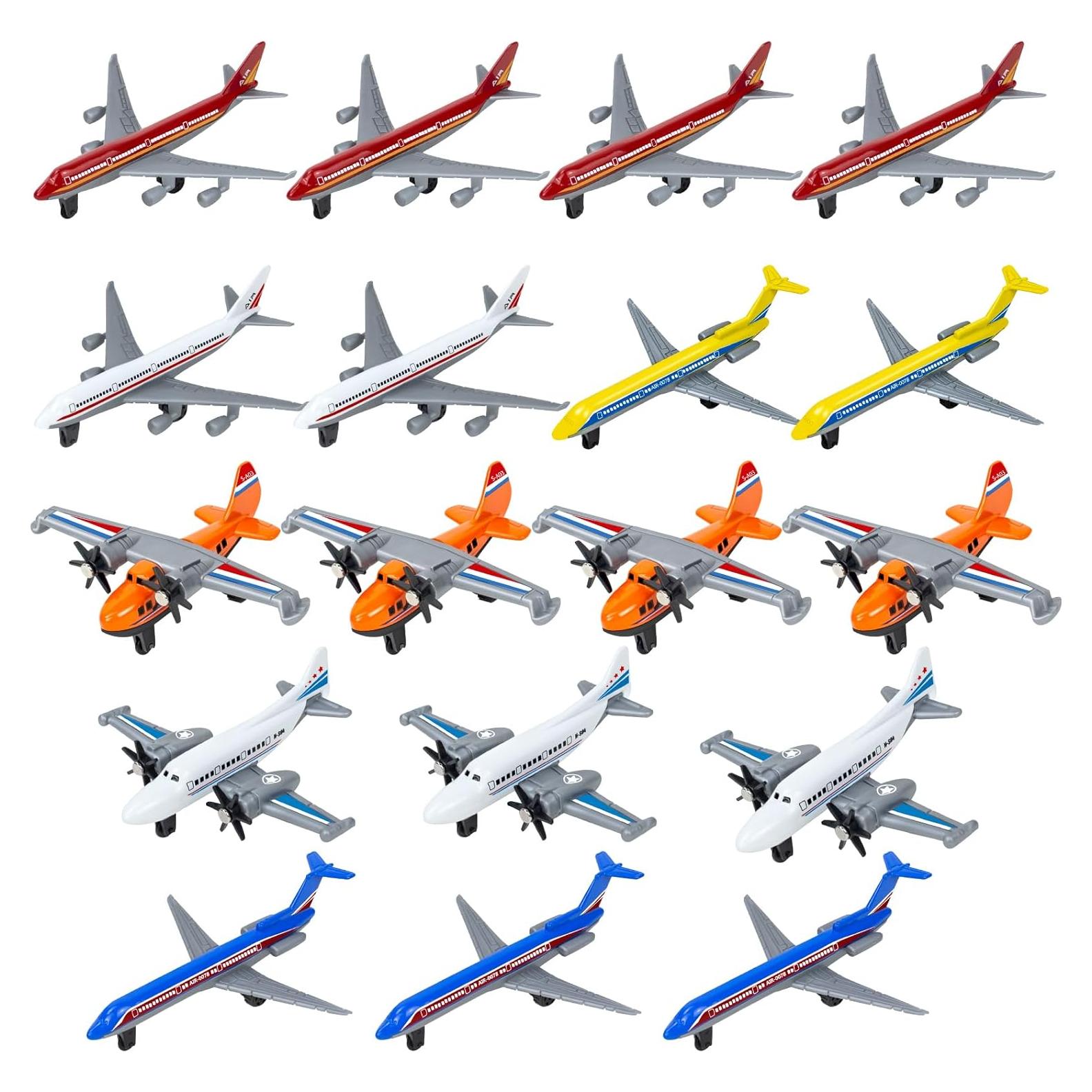 YongnKids Paquete de 18 Juguetes de Aviones de Metal 10 cm