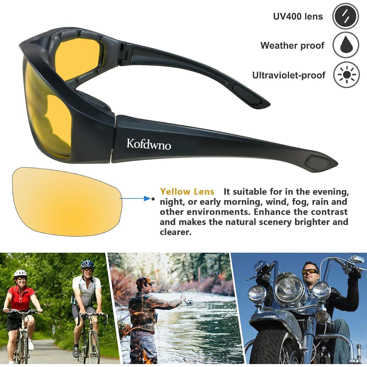 Gafas de Motocicleta Allhave ALL S16 Lente Amarillo UV