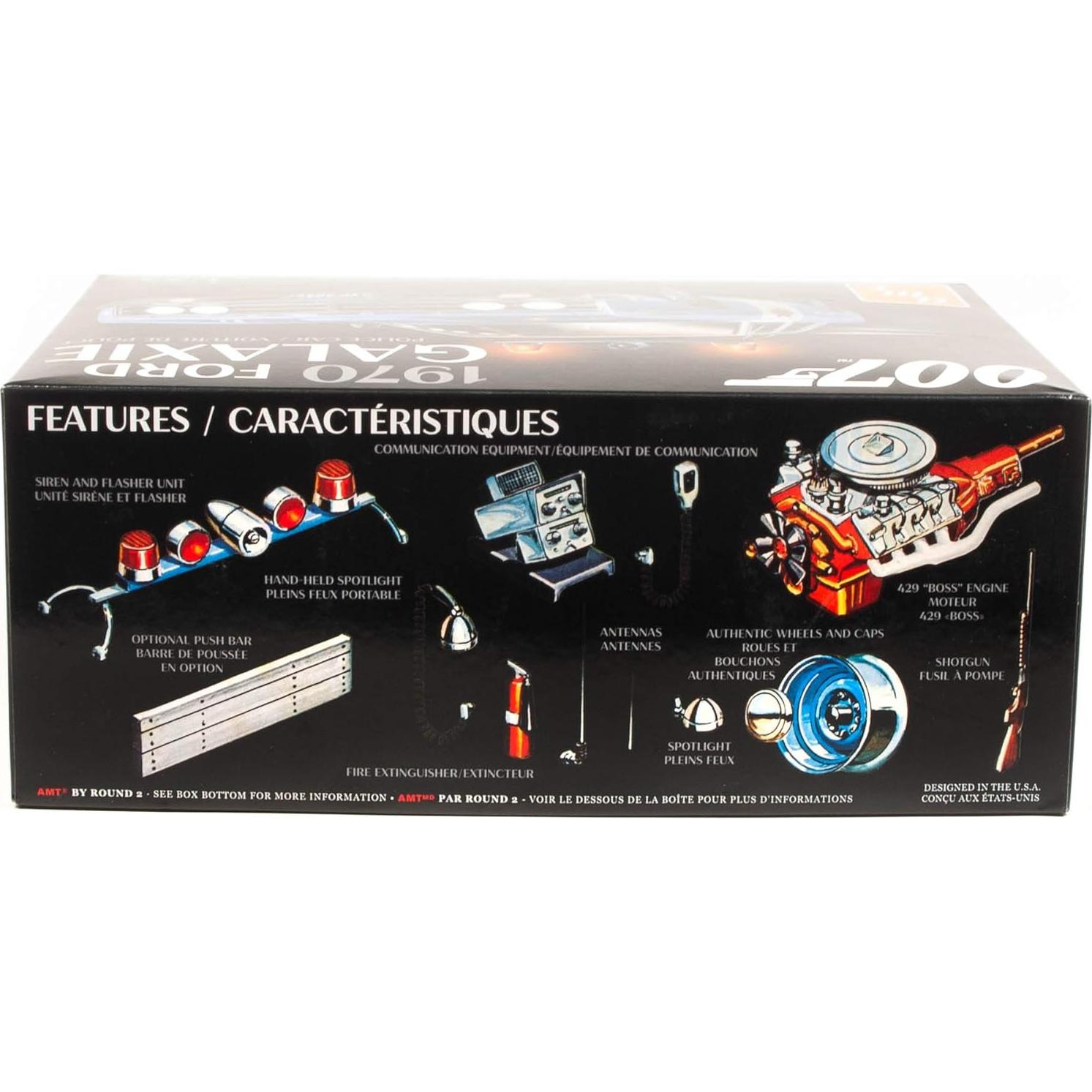 Coche de Policía Ford Galaxie 1970 AMT Modelo 1/25 Azul