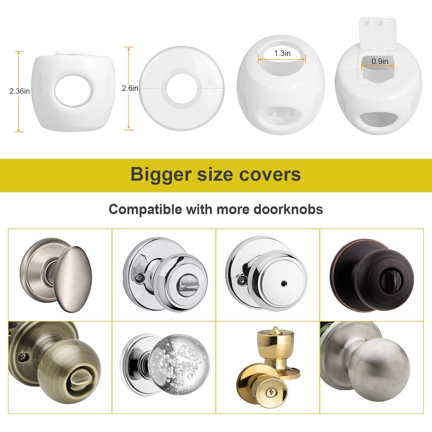 Cubierta de Seguridad para Pomos de Puerta Betertek - 4 Unidades