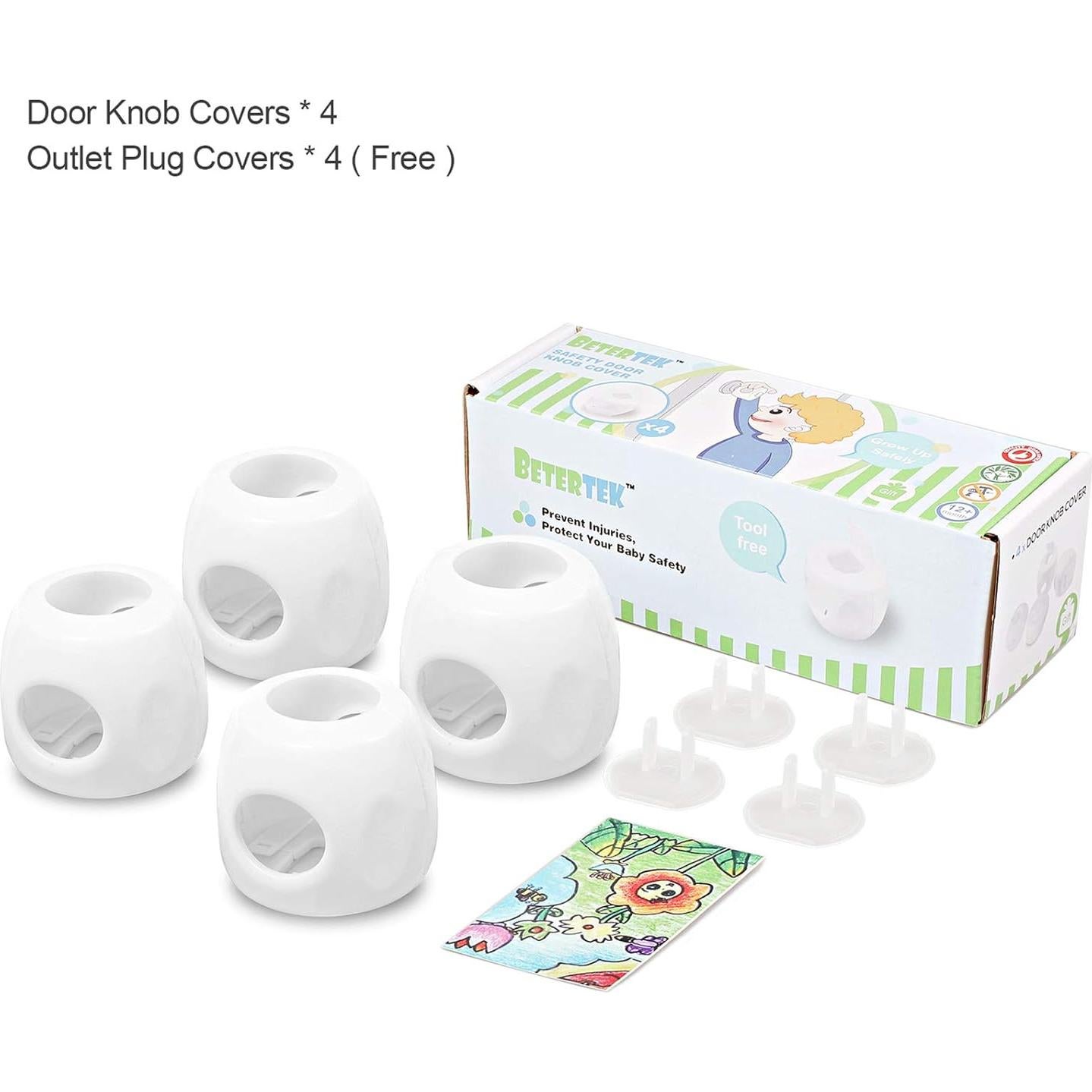 Cubierta de Seguridad para Pomos de Puerta Betertek - 4 Unidades