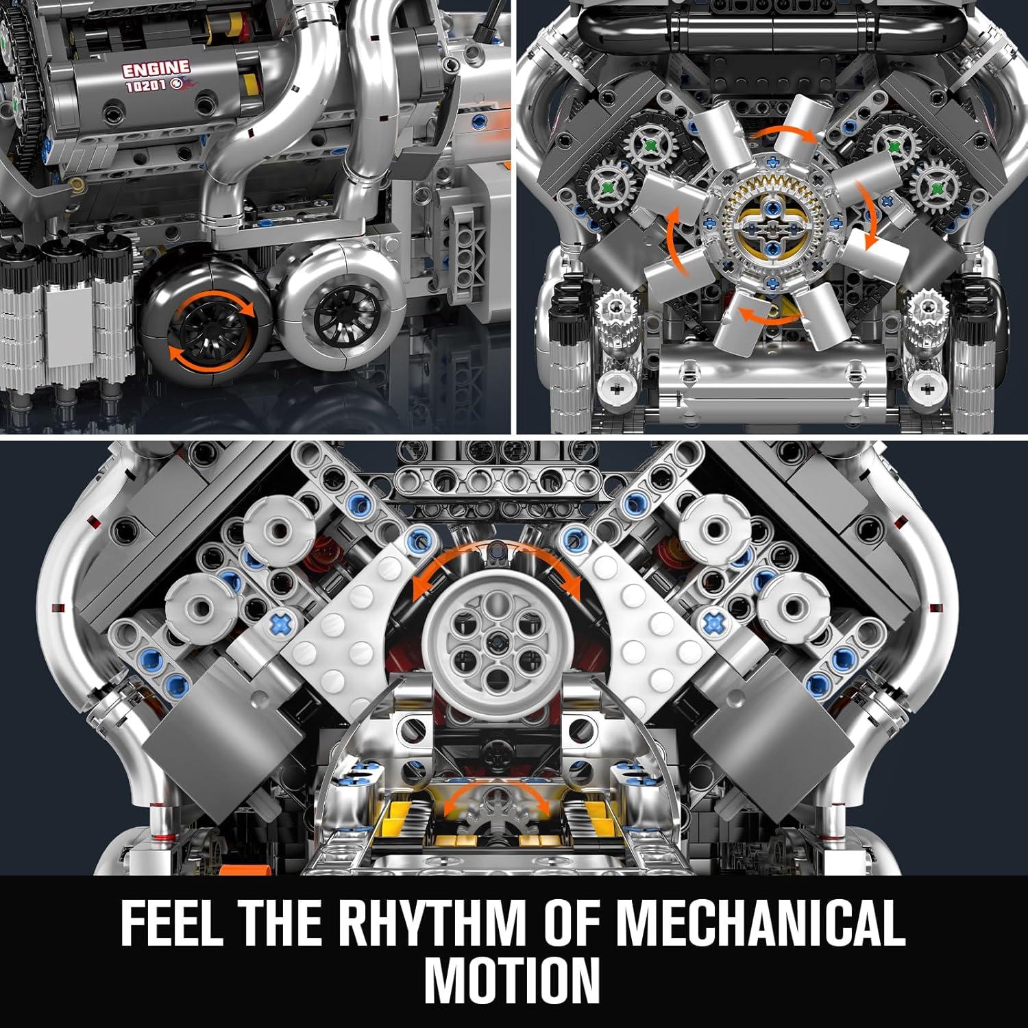 Mould King 10201 Motor W16 a Escala 1:4 - Kit de Construcción 2024 Pcs